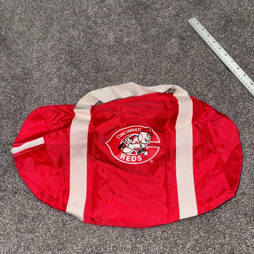 Vtg Vintage Cincinnati Red Carryall Tote Bag Duffle Bag w/ Logo & Mr. Redlegs